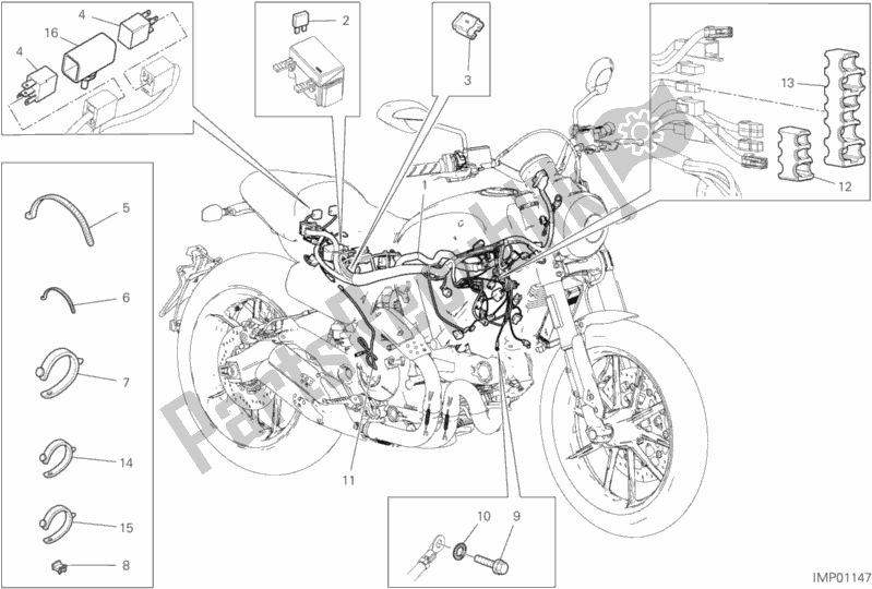 All parts for the Vehicle Electric System of the Ducati Scrambler Flat Track Thailand 803 2019